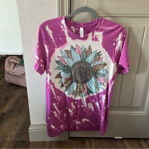 Pink Tie Dye Flower Tee